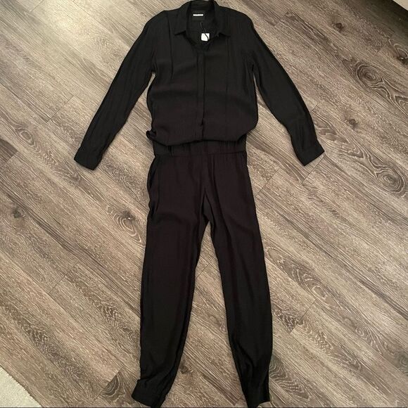 Monrow crepe long sleeve jumpsuit - Picture 1 of 8